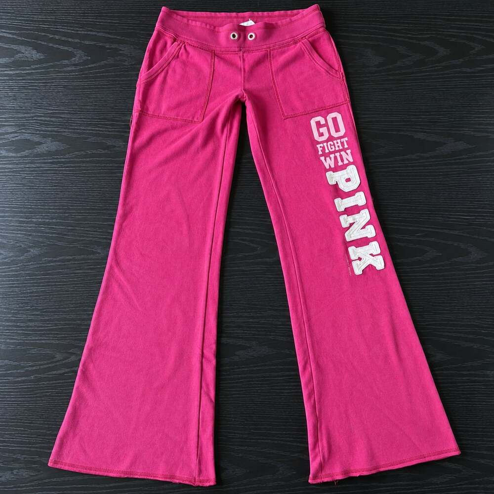 Pink Victoria's Secret Go Fight Win Flare Sweatpants Pink Y2K
